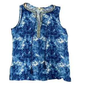 Daniel Rain Sleeveless Top with Tassels Sz M